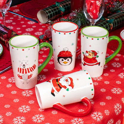 Set mit 3 großen Latte-Tassen „Merry Christmas“.