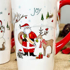 Set Of 2 Large Christmas Scene Latte Mugs