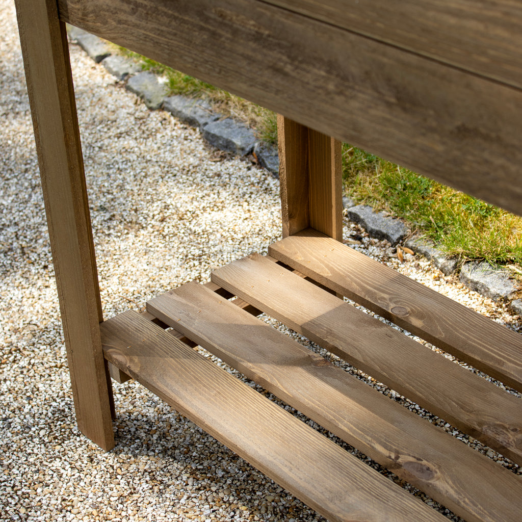 Brown Wood Raised Garden Bed Planter