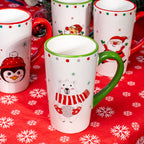 Set Of 4 Christmas Character Latte Mugs