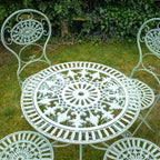 Green Four Person Round Garden Bistro Set