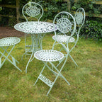 Green Four Person Round Garden Bistro Set