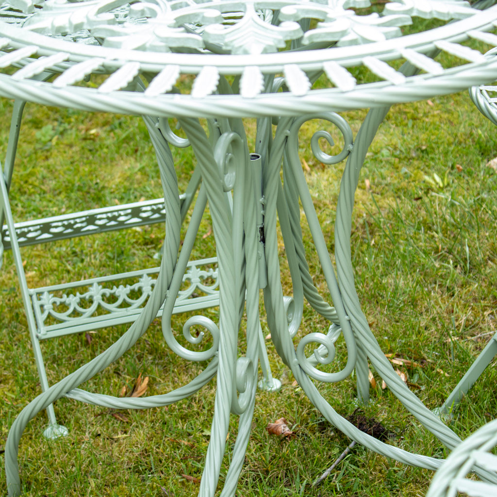 Green Four Person Round Garden Bistro Set