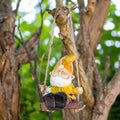 Yellow Hanging Garden Gnome On Swing