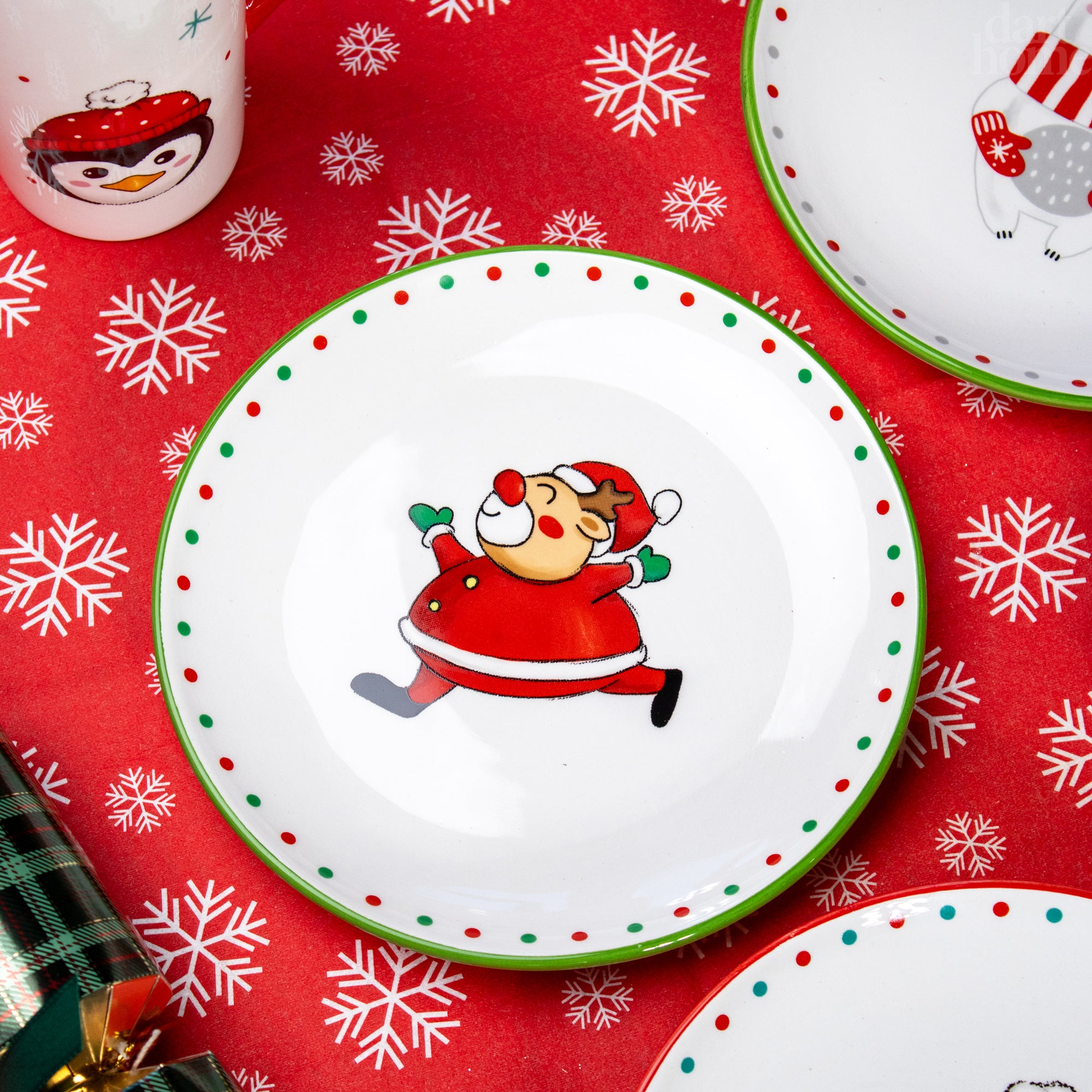 Darthome Set Of 4 Christmas Characters Side Plates 21x21cm Darthome Limited