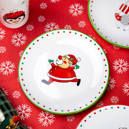 Set Of 4 Christmas Characters Side Plates