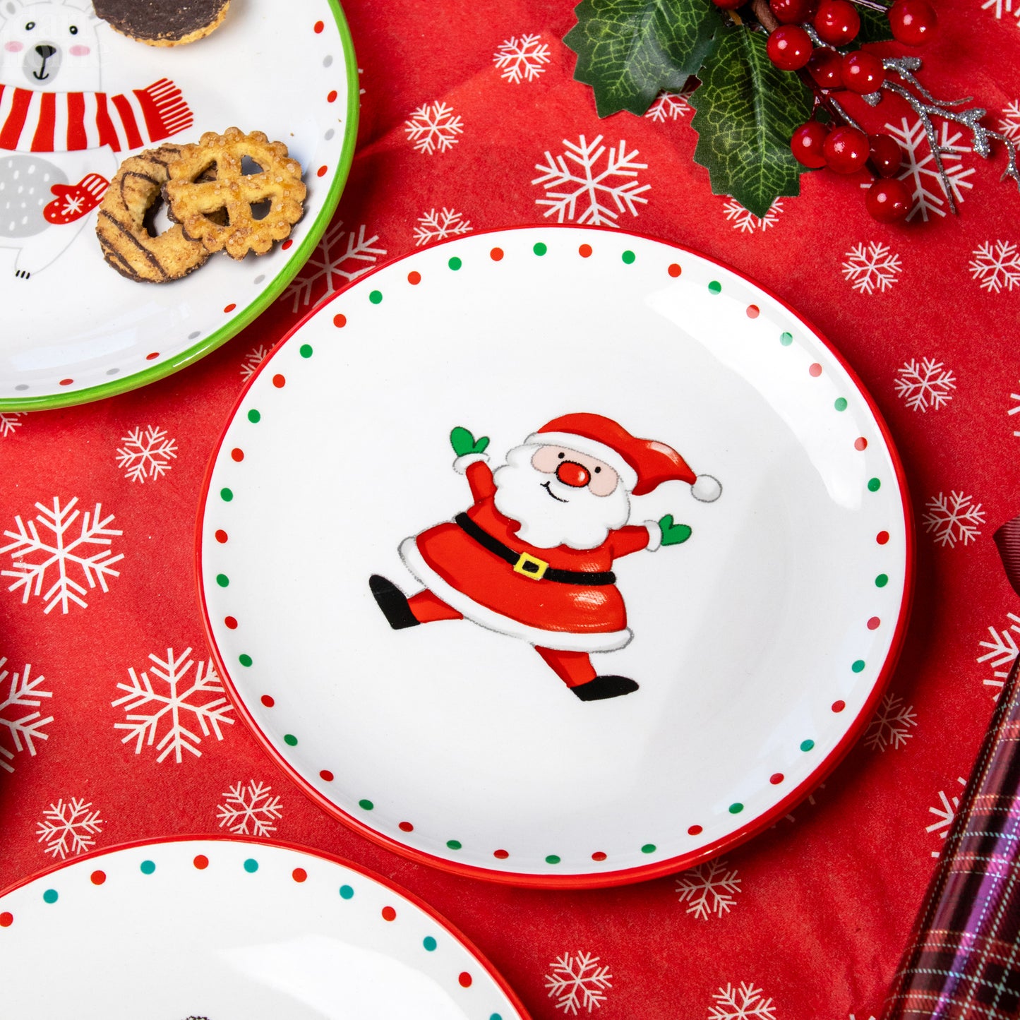 Set Of 4 Christmas Characters Side Plates