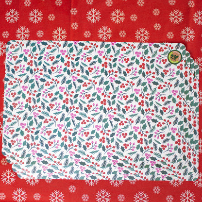 Set Of Christmas Hollies & Berries Placemats