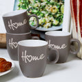 Set Of 4 Dark Grey Love Heart Home Espresso Cups