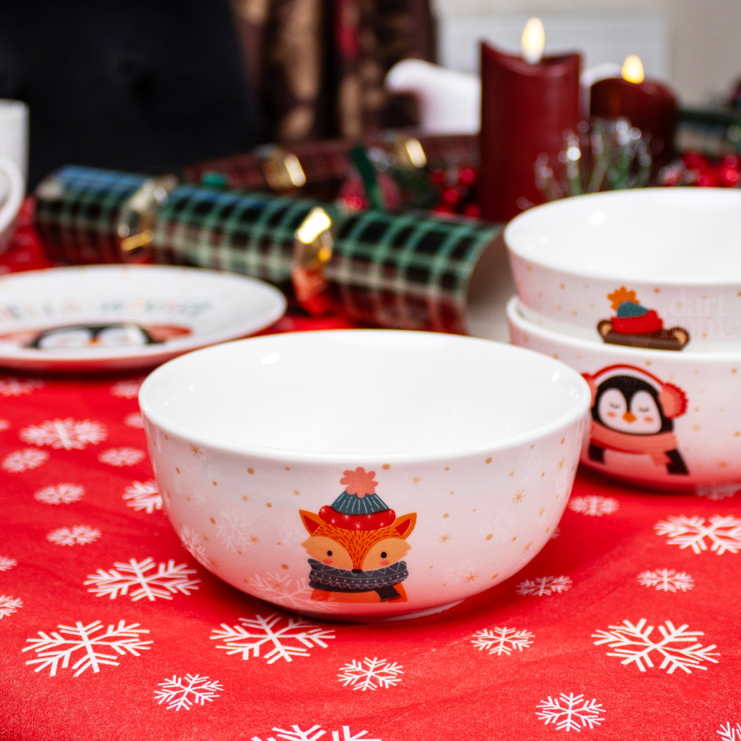 Set Of 3 Winter Woodland Animal Bowls