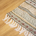 White Aztec Cotton Rug