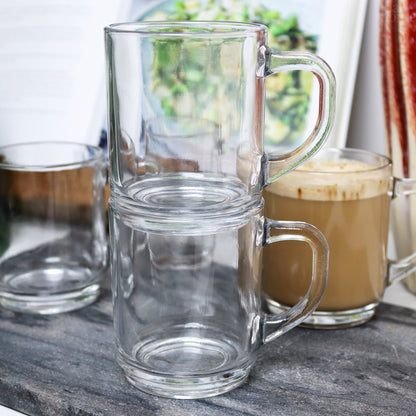 Glass Stacking Mugs 225ml Set Of 6