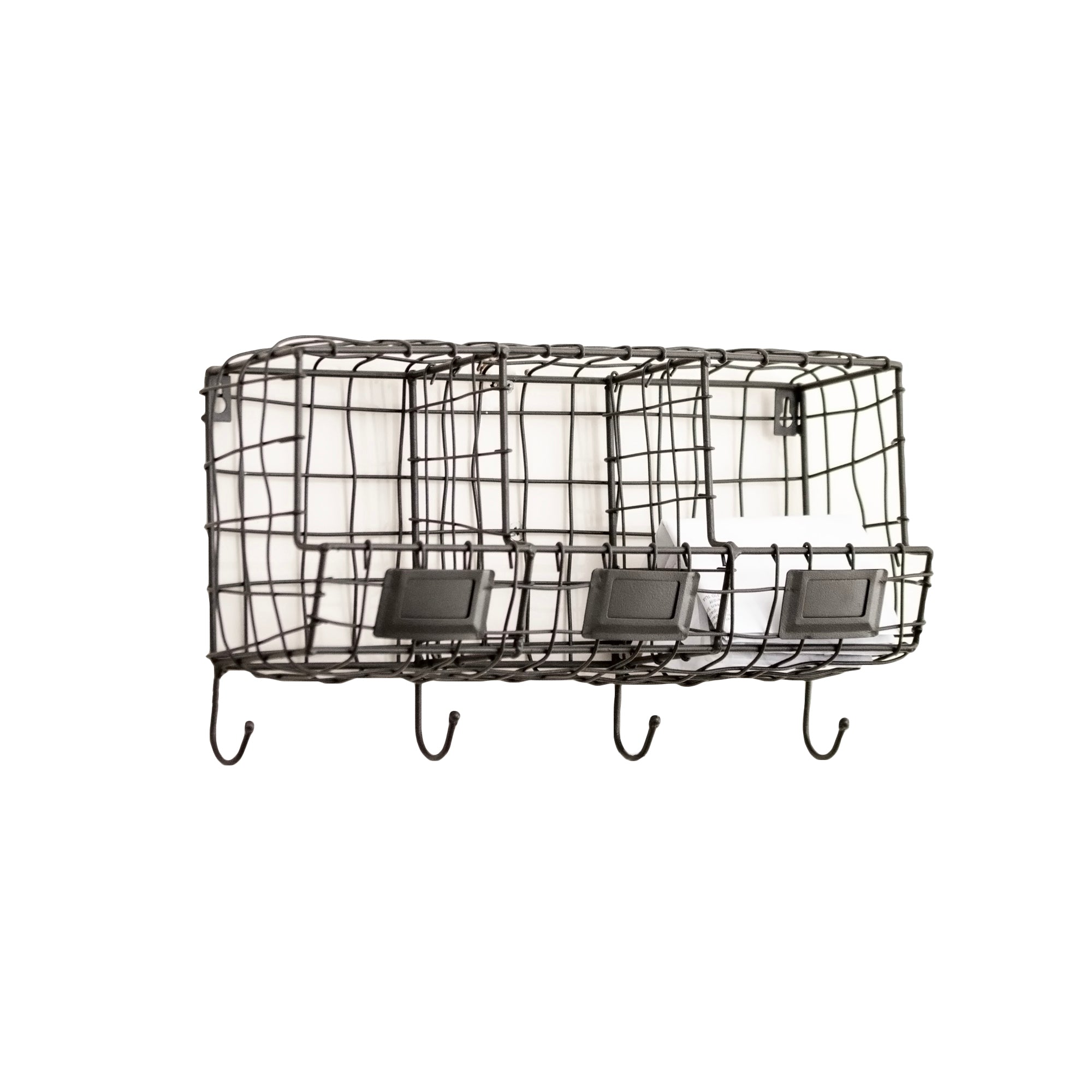 Wire Metal 3 Compartment Storage Rack