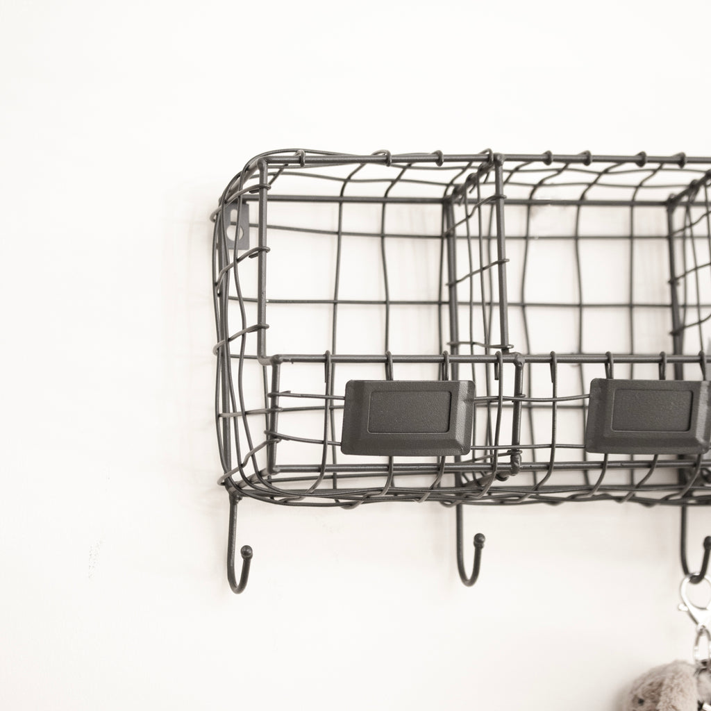 Wire Metal 3 Compartment Storage Rack