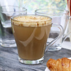Set Of 4 Flared Glass Mugs 250ml
