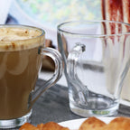 Set Of 4 Flared Glass Mugs 250ml