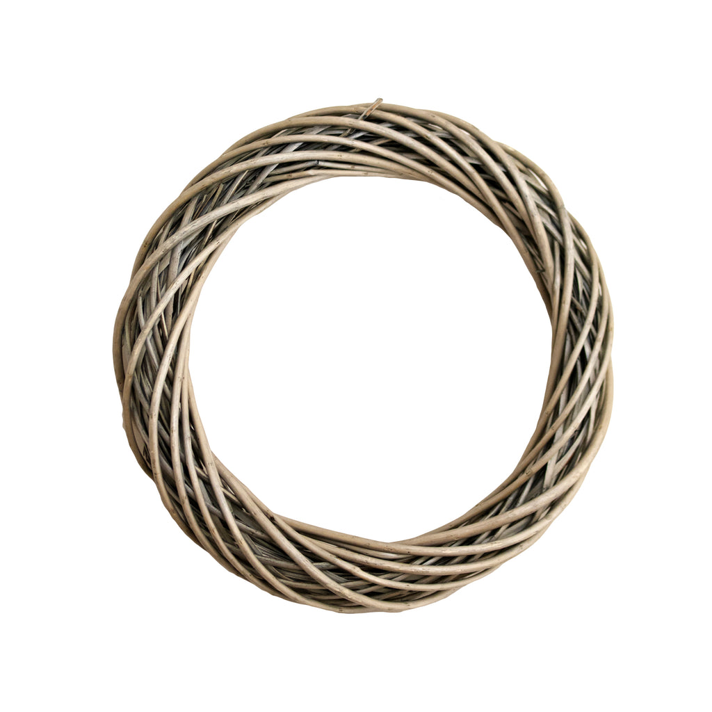 Antique Wash Grey Willow Round Wreath