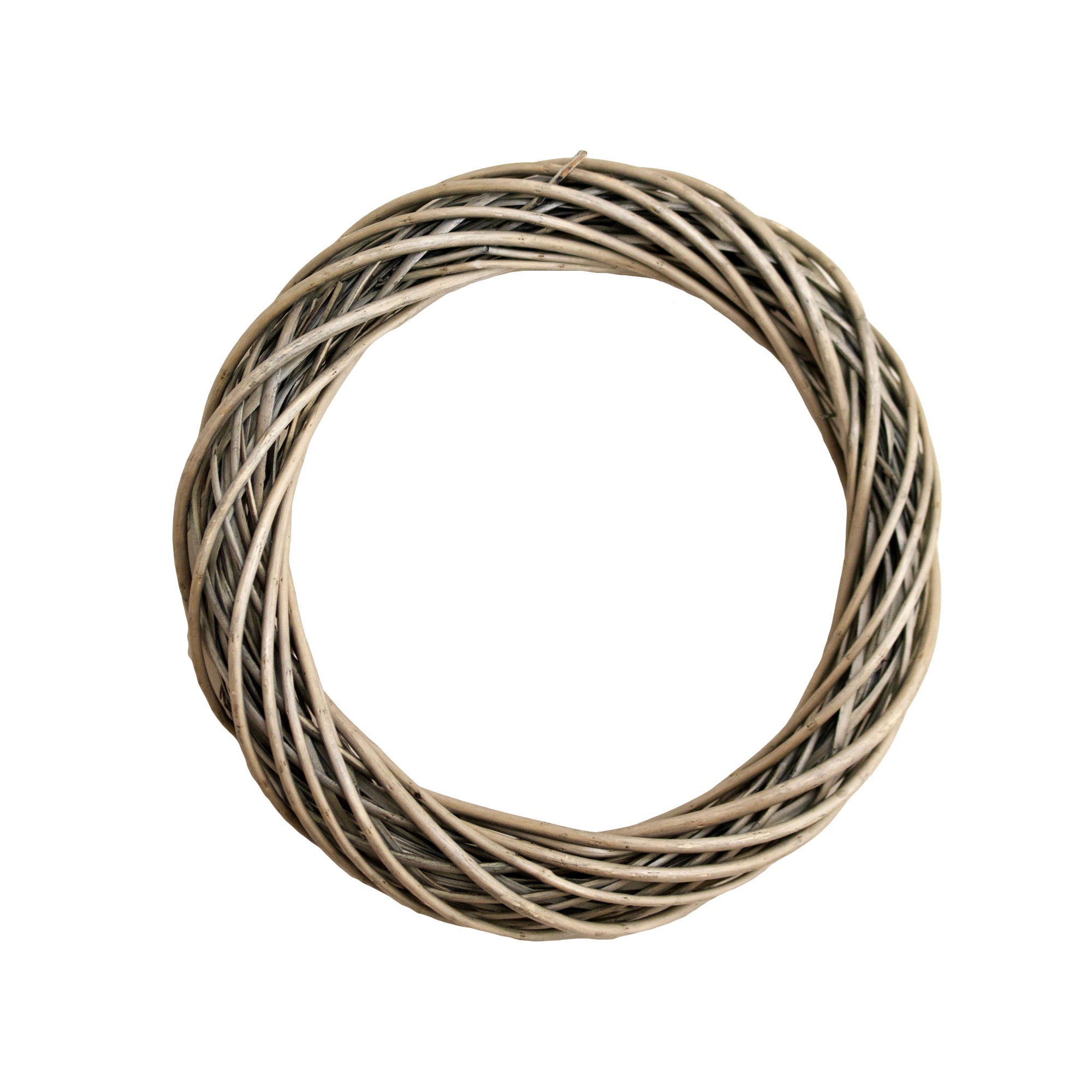 Antique Wash Grey Willow Round Wreath