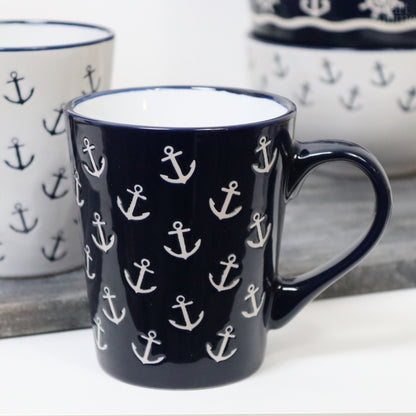 Set Of 6 Marine Mugs 400ml