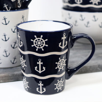 Set Of 6 Marine Mugs 400ml