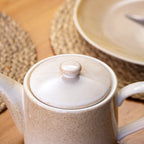 Beige Reactive Glaze Stoneware Teapot