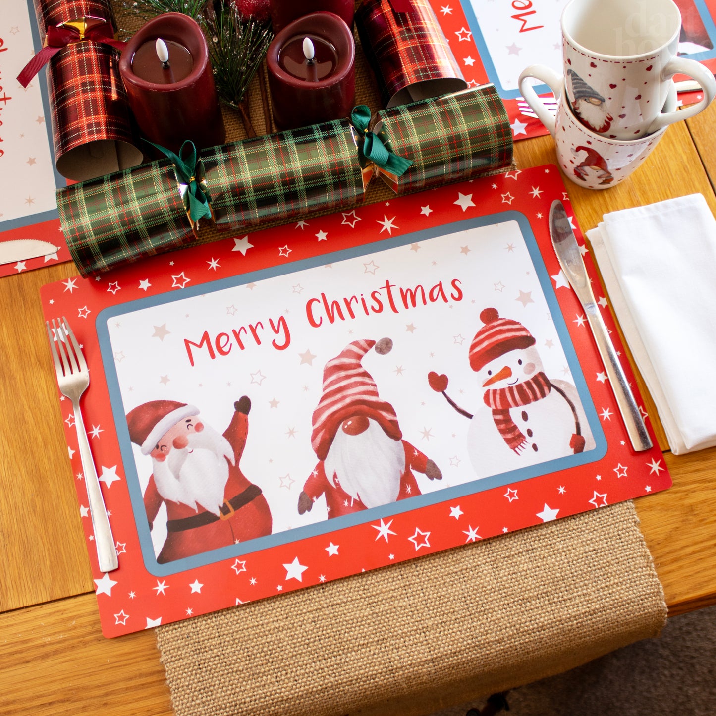 Set Of Merry Christmas Graphic Placemats