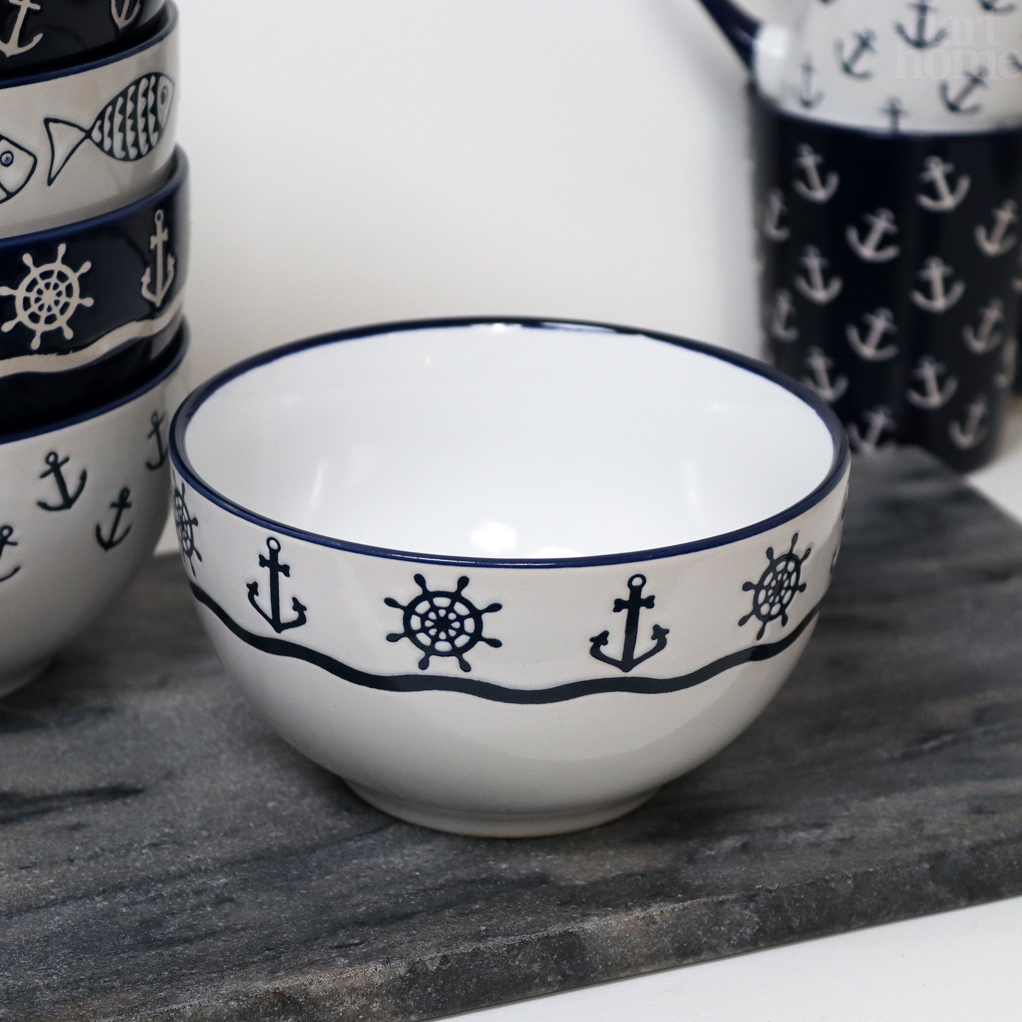 Set Of 6 Marine Cereal Bowls