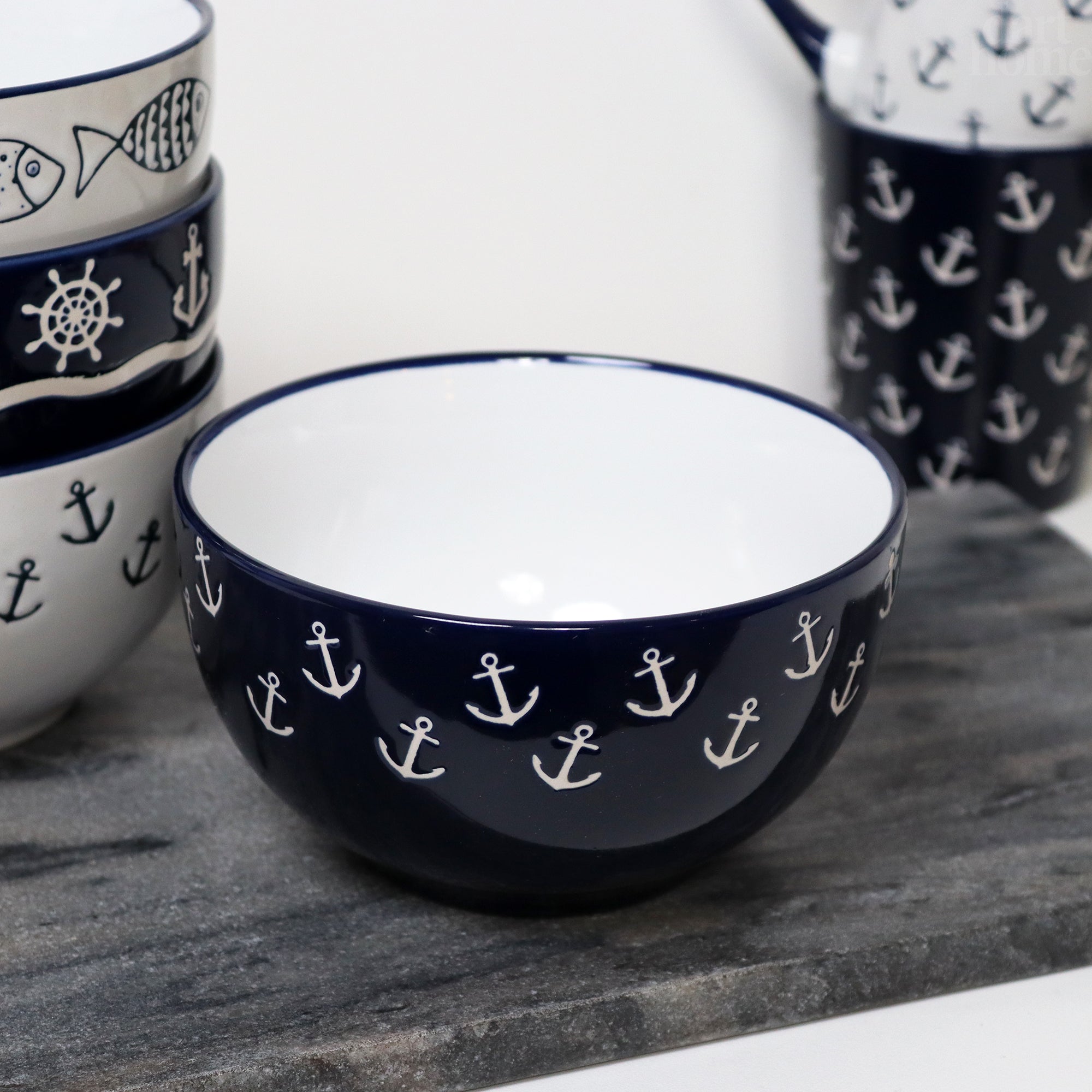 Set Of 6 Marine Cereal Bowls
