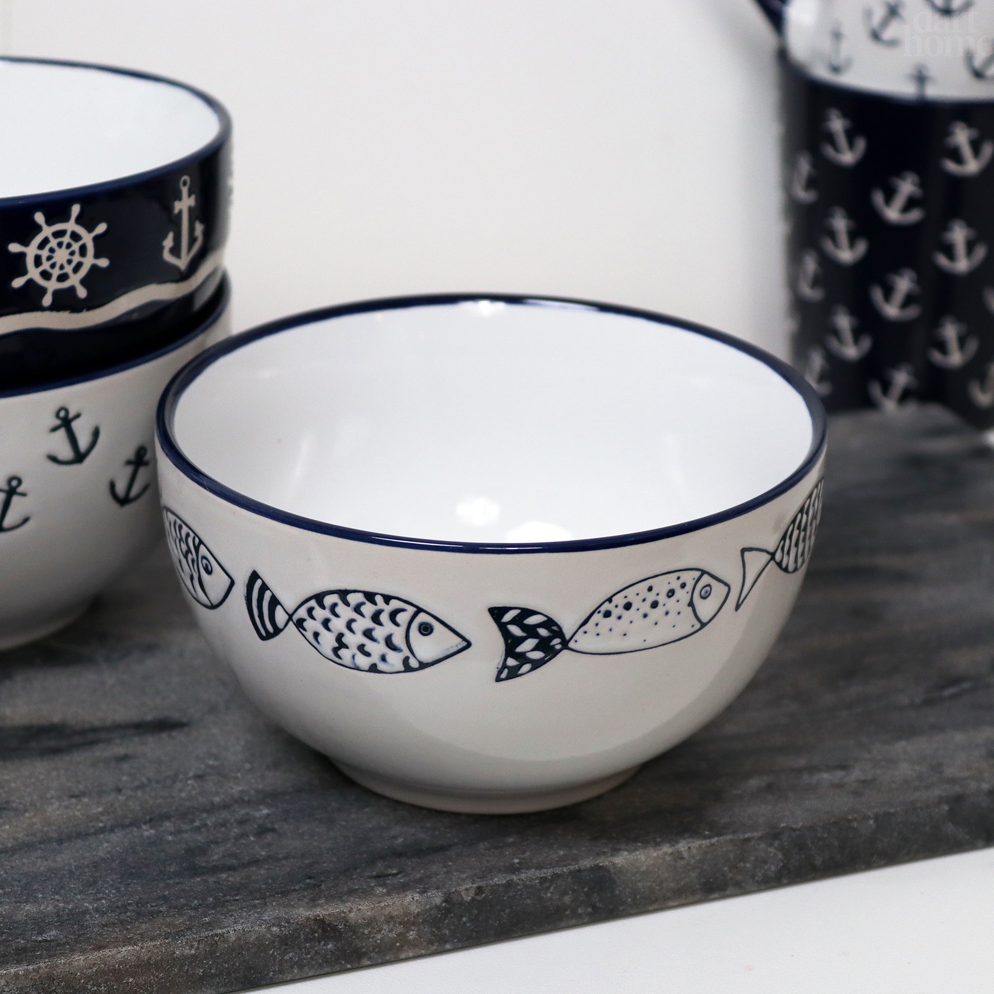 Set Of 6 Marine Cereal Bowls