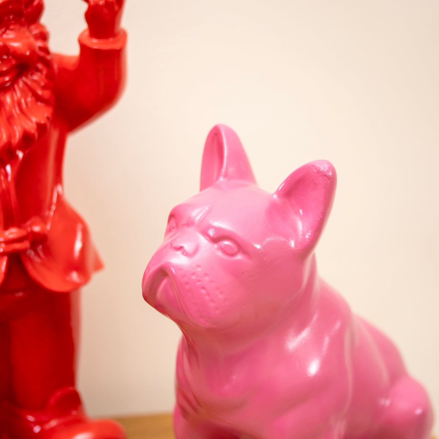 Pink French Bulldog Statue