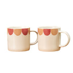 Set Of 4 Speckle Scallop Print Mugs