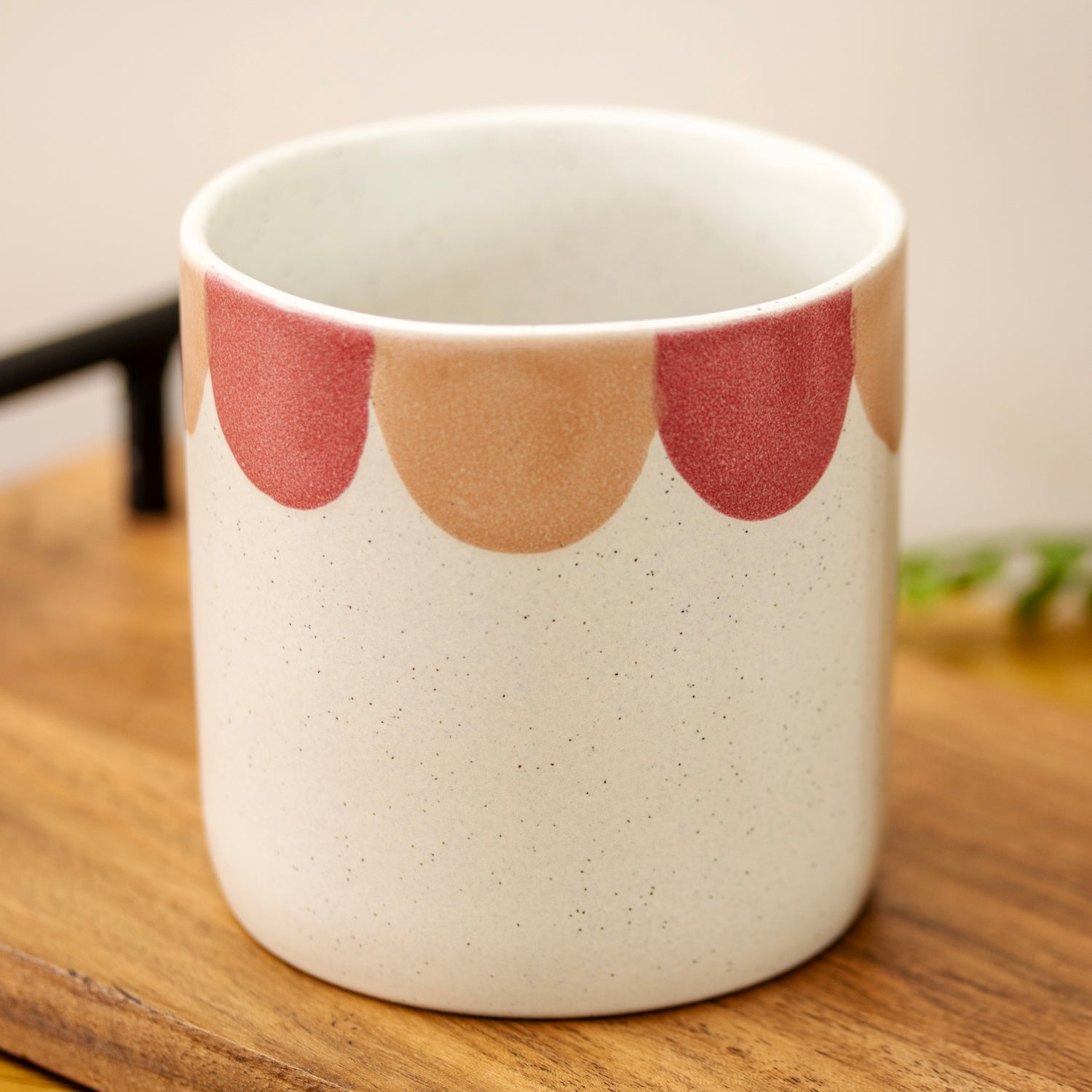 Set Of 4 Speckle Scallop Print Mugs