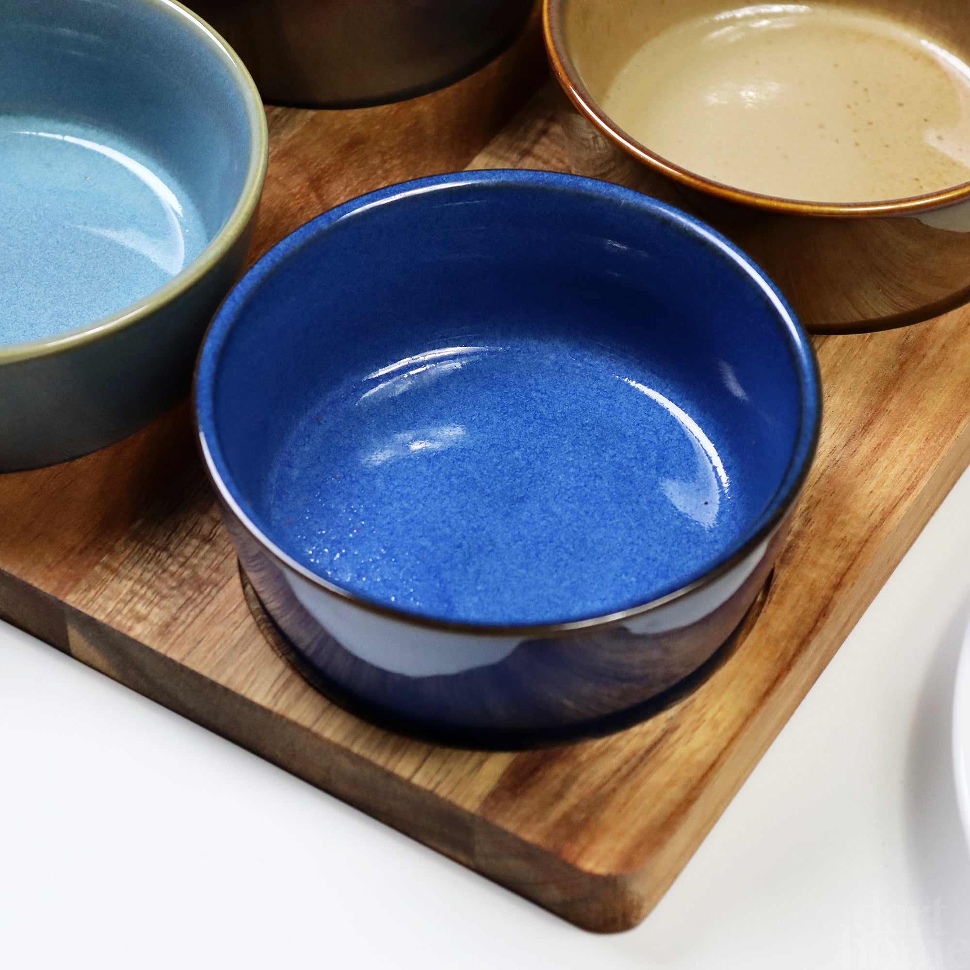 5 Piece Reactive Glaze Snack Dish Set