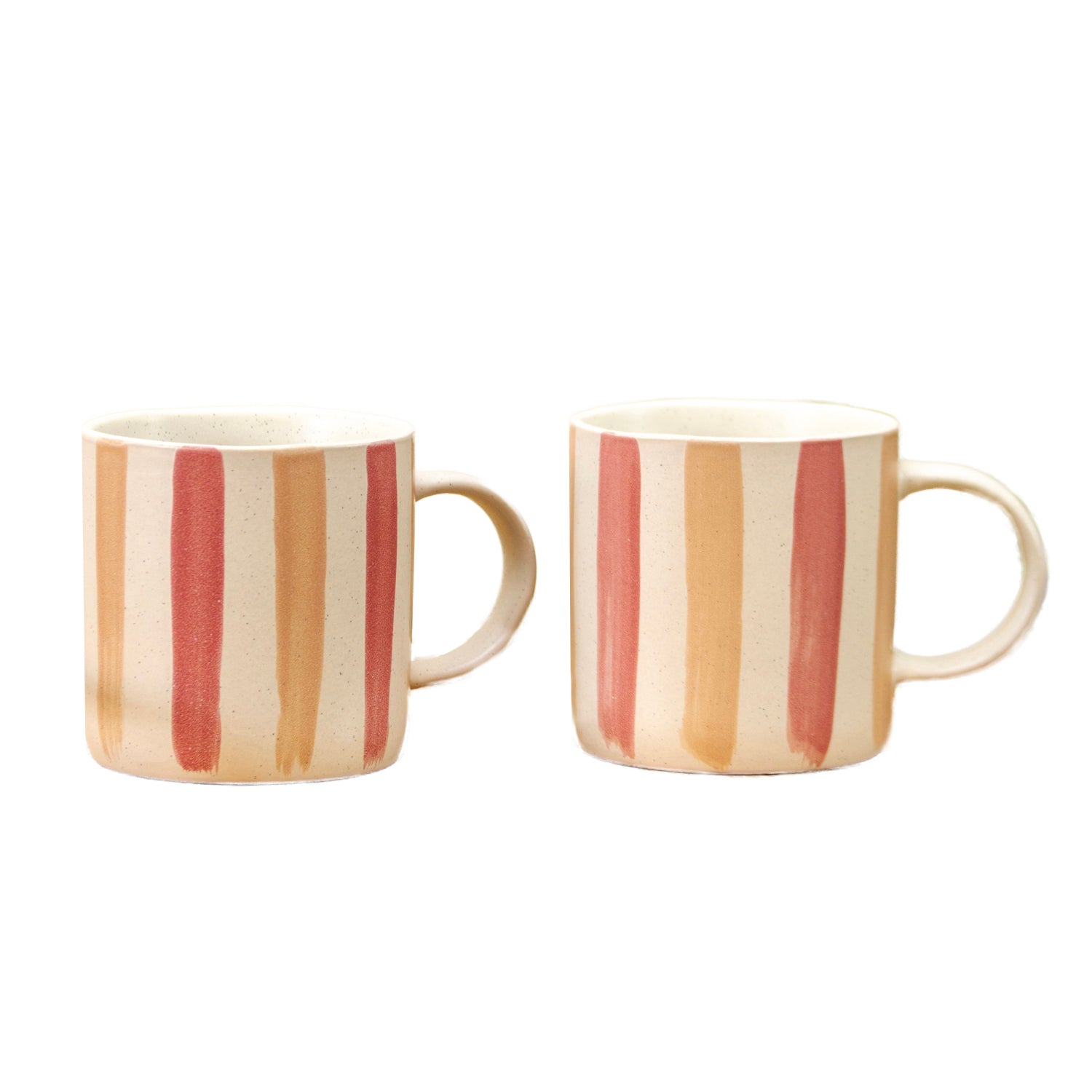 Set Of 4 Speckle Stripe Print Mugs