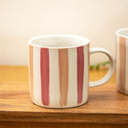 Set Of 4 Speckle Stripe Print Mugs