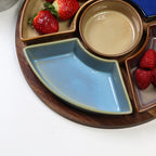 Round 6 Piece Reactive Glaze Snack Dish Set