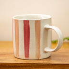 Set Of 4 Speckle Stripe Print Mugs