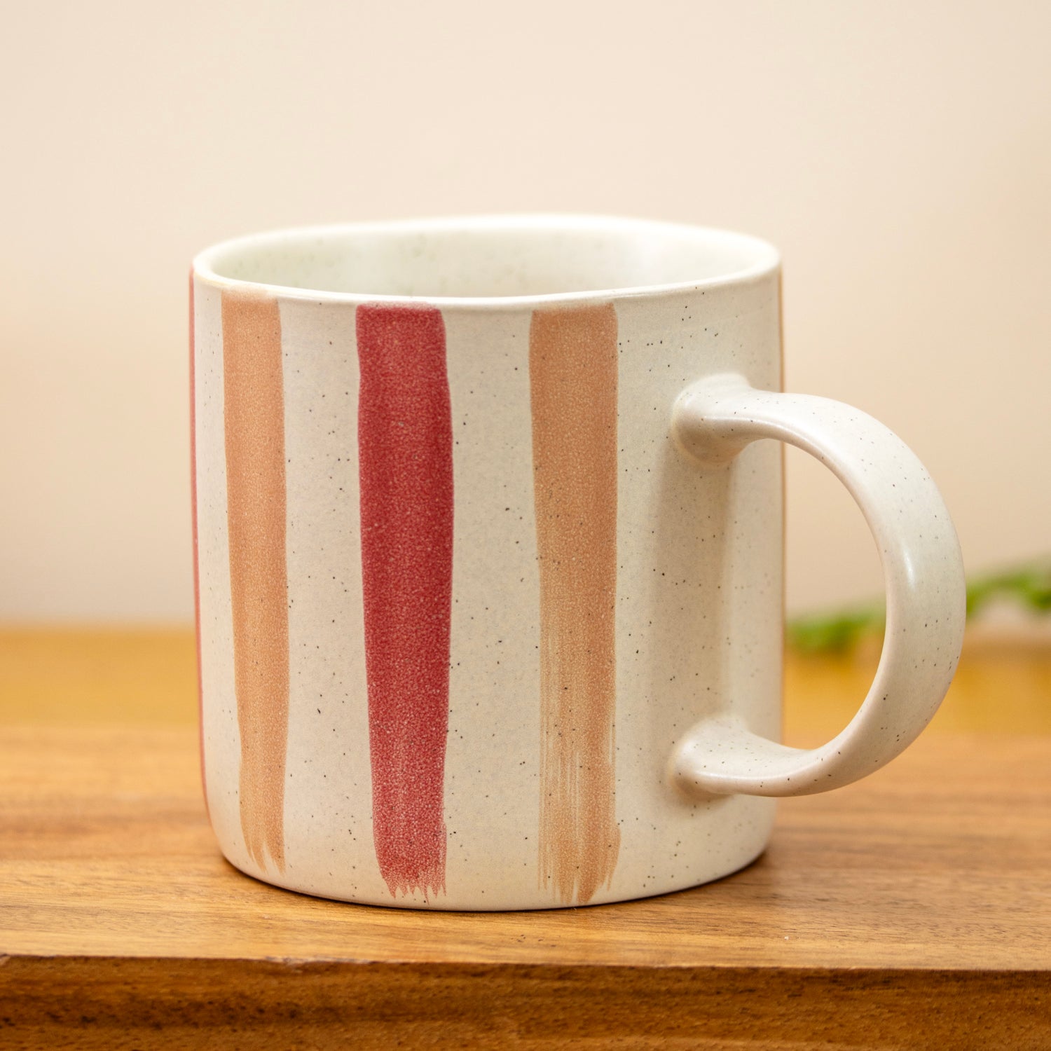 Set Of 4 Speckle Stripe Print Mugs