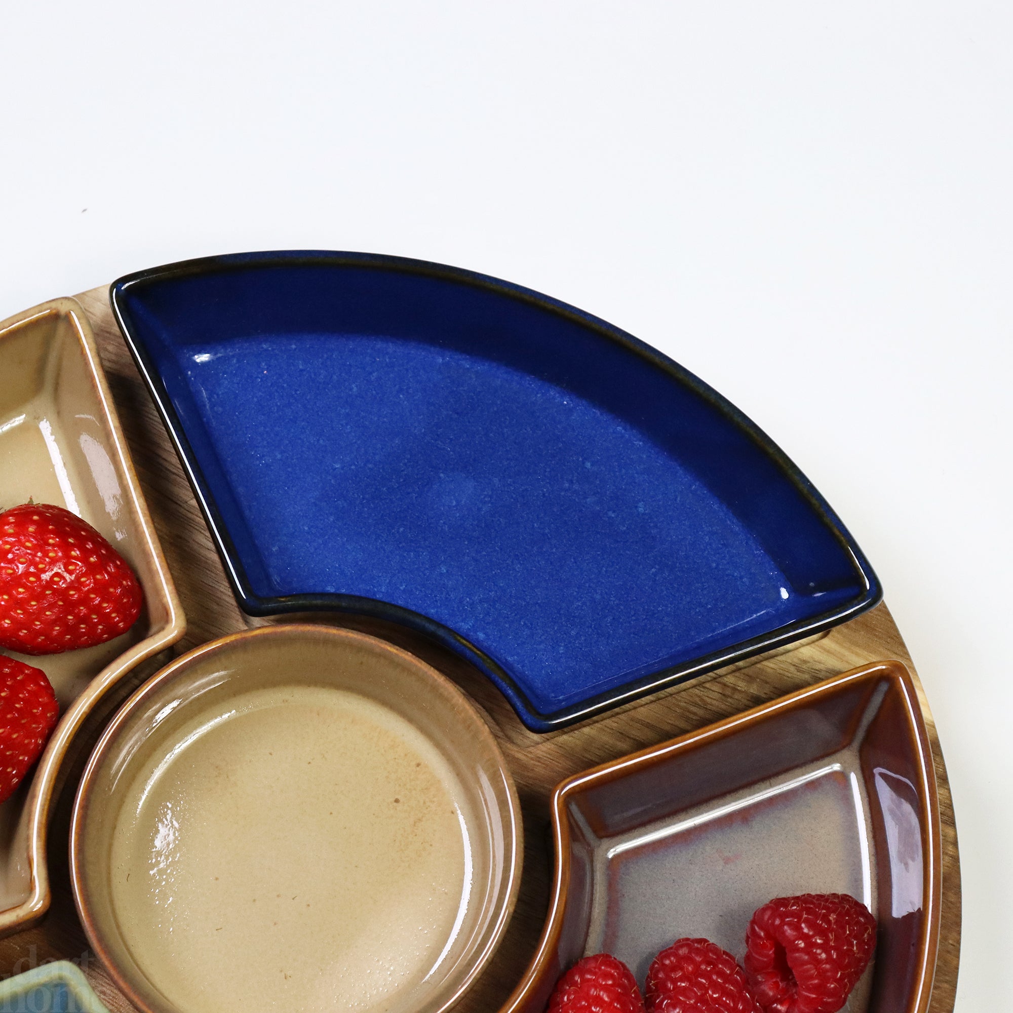 Round 6 Piece Reactive Glaze Snack Dish Set