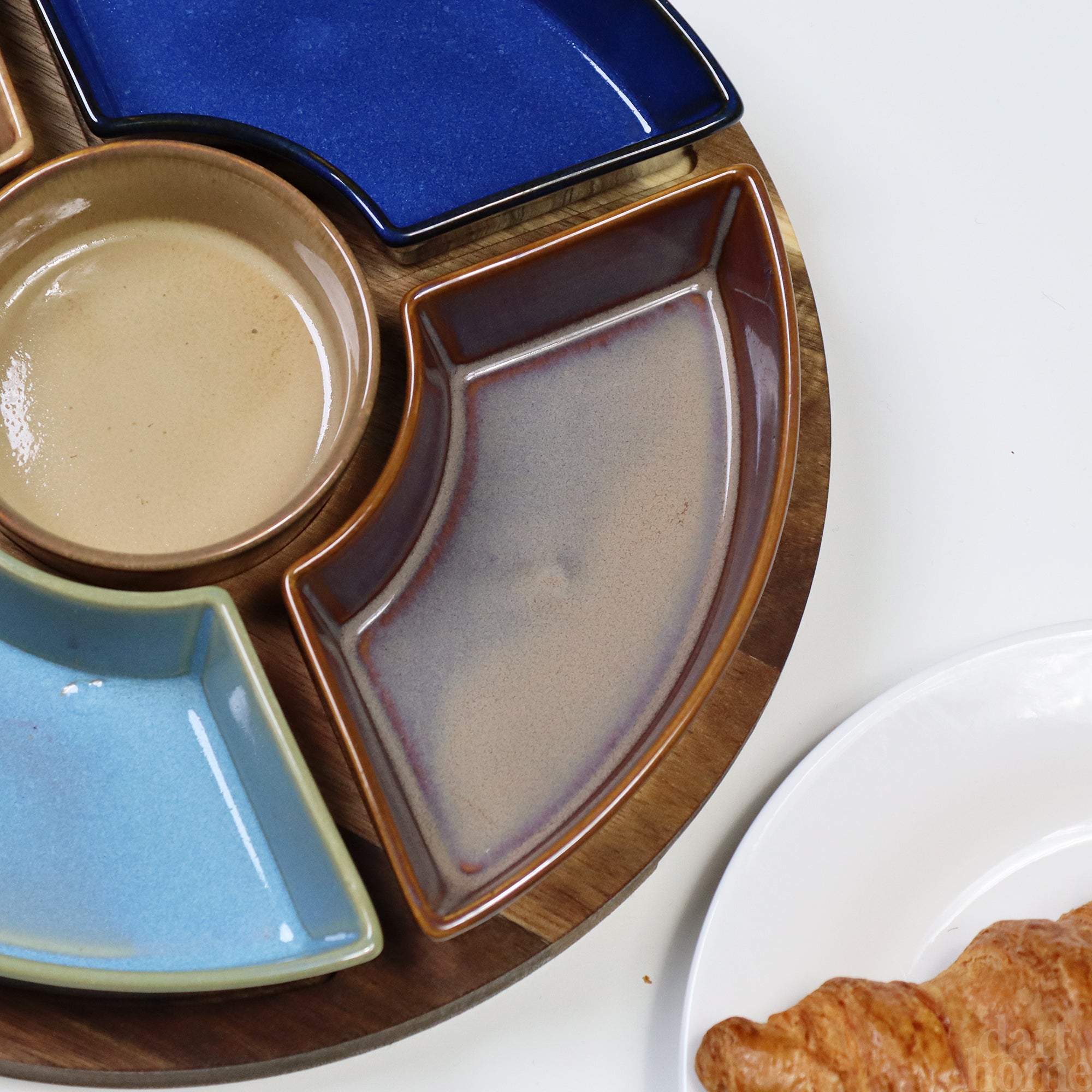 Round 6 Piece Reactive Glaze Snack Dish Set