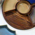 Round 6 Piece Reactive Glaze Snack Dish Set