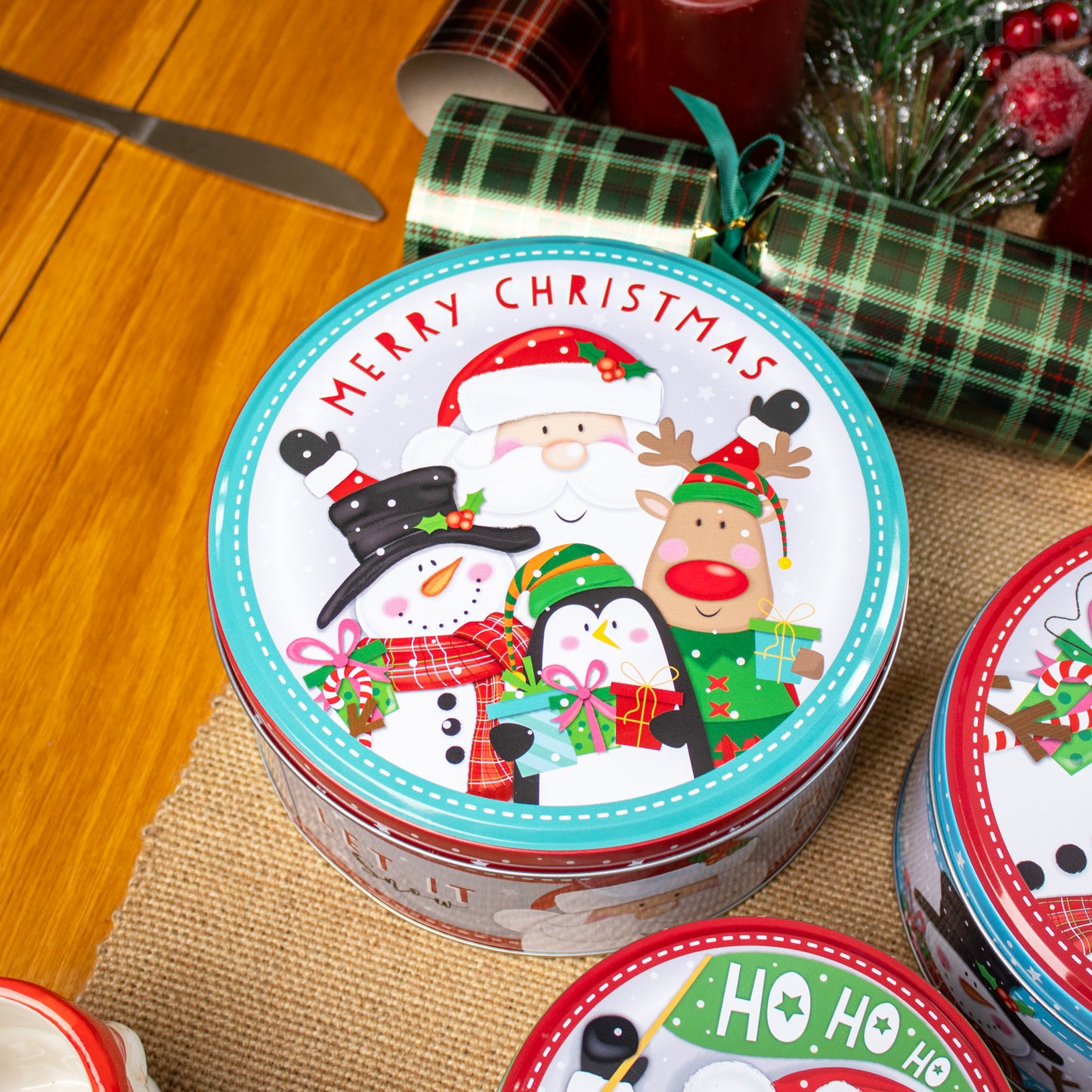 Set Of 3 Christmas Character Cake Tins Nest