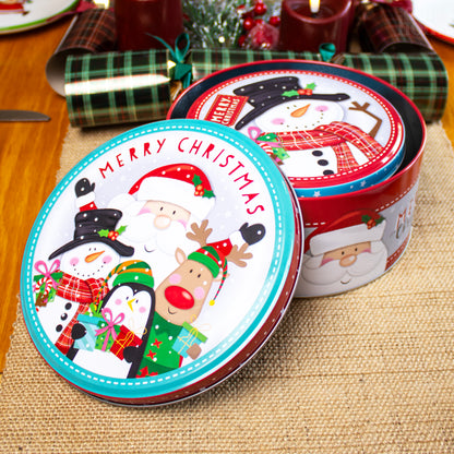 Set Of 3 Christmas Character Cake Tins Nest