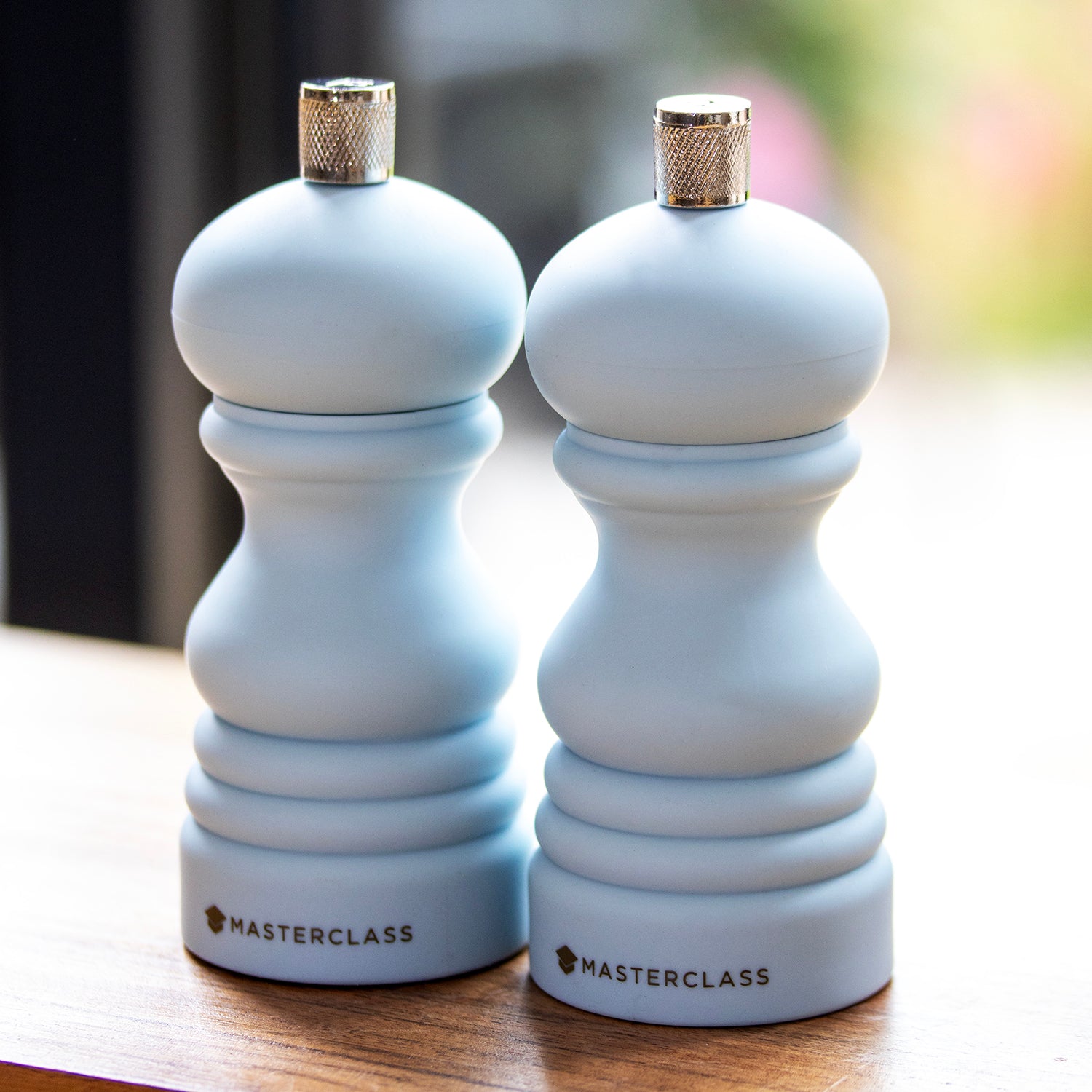 Set Of 2 Sky Blue Salt & Pepper Mills