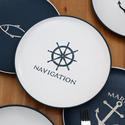 Set Of 6 Nautical Dinner Plates