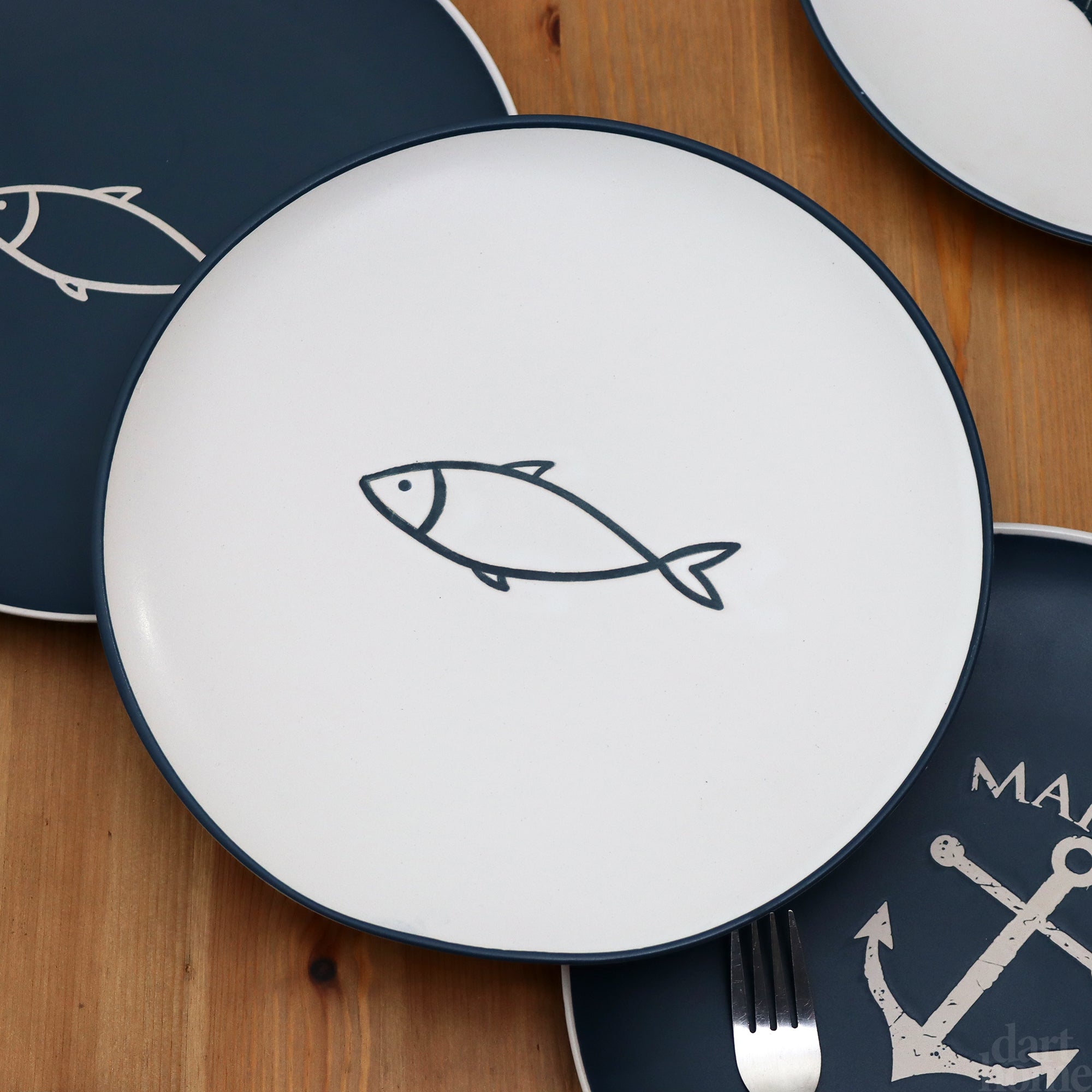 Set Of 6 Nautical Dinner Plates