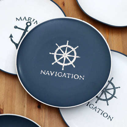 Set Of 6 Nautical Dinner Plates