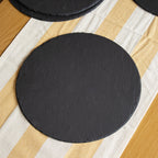 Set Of 4 Round Slate Platters