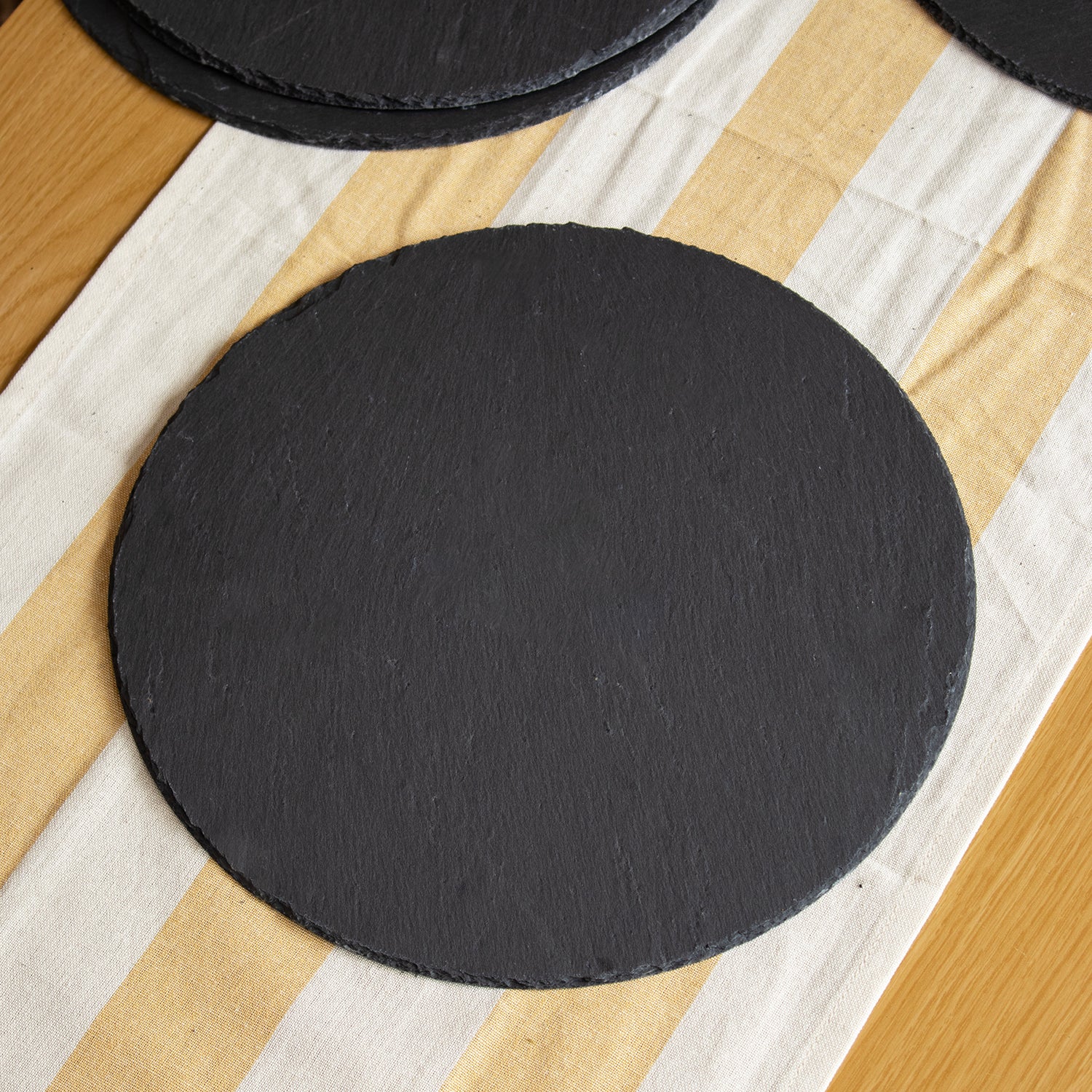 Set Of 4 Round Slate Platters