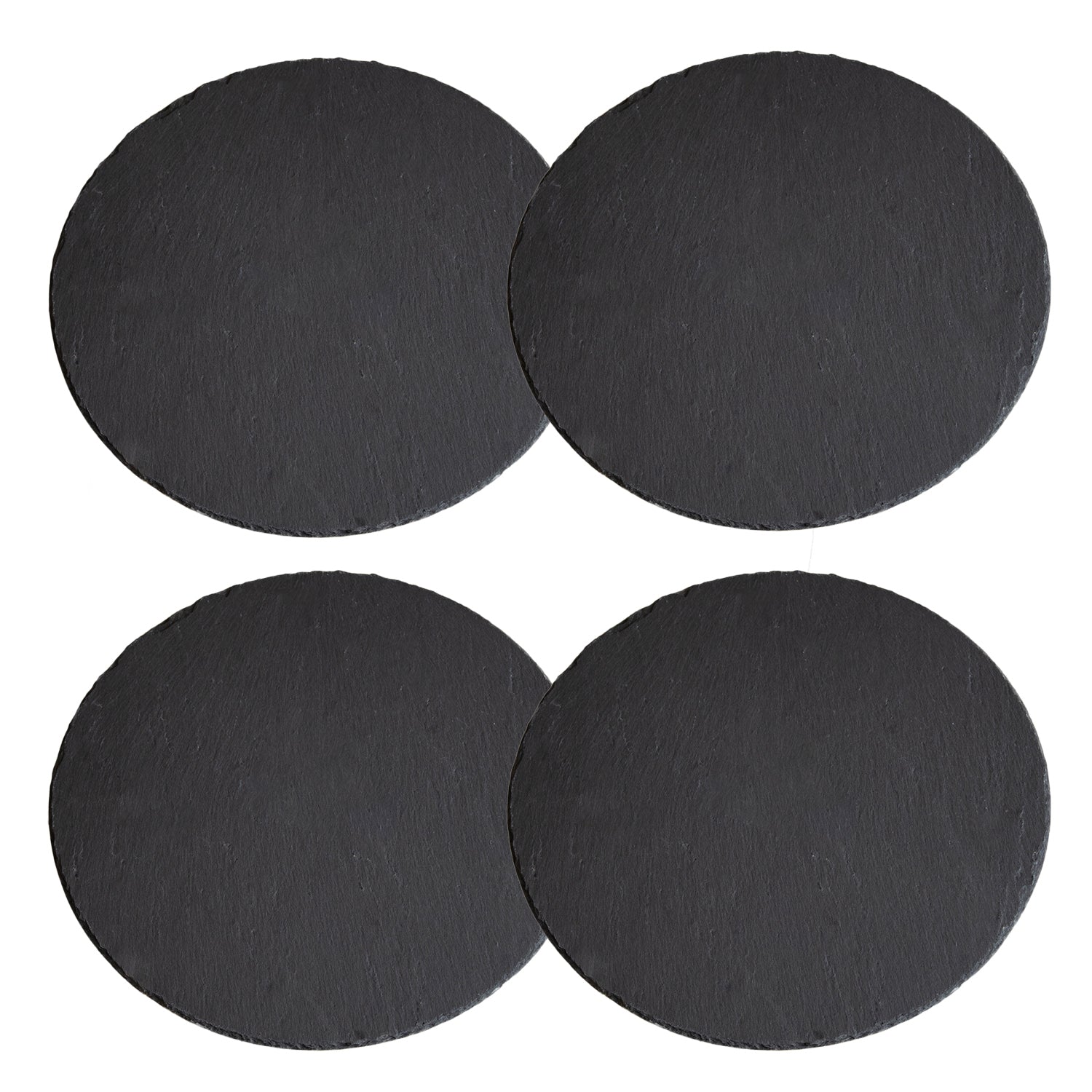 Set Of 4 Round Slate Platters